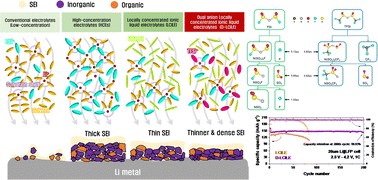 Graphical abstract: Dual-anion ionic liquid electrolytes: a strategy for achieving high stability and conductivity in lithium metal batteries