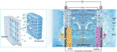 Graphical abstract: A gel electrolyte-based direct seawater electrolysis