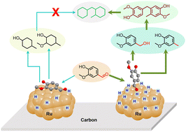 Graphical abstract: Production of high-carbon-number hydrocarbon bio-aviation fuels via catalytic hydrogenation of vanillin and non-catalytic condensation: a mechanistic study with DFT and experimental insights
