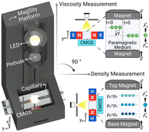 Graphical abstract: MagSity platform: a hybrid magnetic levitation-based lensless holographic microscope platform for liquid density and viscosity measurements
