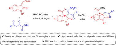 Graphical abstract: Enantioselective access to 3,3′-disubstituted oxindole derivatives by N-heterocyclic carbene catalysis