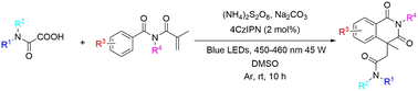 Graphical abstract: Synthesis of amide-functionalized isoquinoline derivatives by photo-induced carbamoyl radical cascade amidation/cyclization