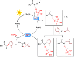 Graphical abstract: Mechanistic insights into photocatalytic nitrene transfer reactions of benzoyl azide in the presence of phosphoric acid