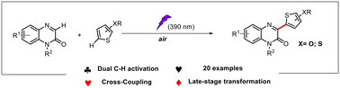 Graphical abstract: Photo-induced aerobic cross-coupling of quinoxalin-2(1H)-ones with electron-rich thiophenes