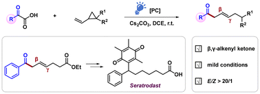 Graphical abstract: Visible-light-mediated decarboxylative allylation of vinylcyclopropanes with α-keto acids toward β,γ-alkenyl ketones