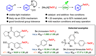 Graphical abstract: Photoinduced synthesis and biological investigation of aryl trifluoromethyl tellurides
