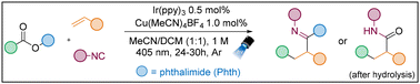 Graphical abstract: Pseudo-4-component photoredox-catalyzed alkylative amidination/carbamoylation of styrenes with isocyanides and redox-active esters