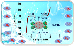 Graphical abstract: Unlocking efficient overall water splitting reactions using sulphur-doped carbon dot electrocatalysts