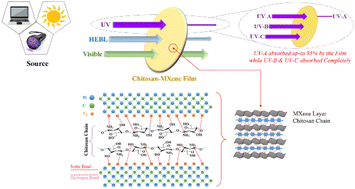 Graphical abstract: Transparent and flexible MXene-chitosan nanocomposite film for effective UV and high-energy blue light shielding applications