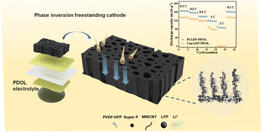 Graphical abstract: Freestanding cathodes with vertically arranged microchannels via phase inversion for quasi-solid-state lithium metal batteries