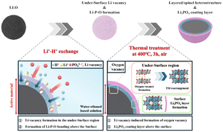 Graphical abstract: Concurrent modification of under-surface reconstruction and additional coating layers via simple phosphoric acid treatment for high-stability Li-rich cathodes in Li-ion batteries