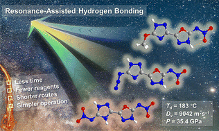 Graphical abstract: Driving the efficient construction and functional-group editing of 2-(1,2,4-triazole-5-yl)-1,3,4-oxadiazole-based high-energy compounds by a resonance-assisted hydrogen bonding strategy
