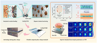 Graphical abstract: Dopant chemical anchoring enables ultra-low interfacial thermal resistance composite phase-change metal foil with high reliability for efficient heat dissipation
