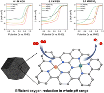Graphical abstract: Synergistic Fe,Pd diatomic sites anchored on porous nitrogen-doped carbon for efficient oxygen reduction in the entire pH range