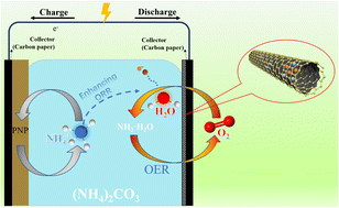 Graphical abstract: An efficient bifunctional oxygen catalyst of CNT@FeCo–C3N4 & Ni7Fe-LDH composite for rechargeable ammonium ion-air battery