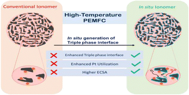 Graphical abstract: In situ engineered triple phase boundary enhancement in 3D structured carbon supported catalyst for high-temperature PEMFC