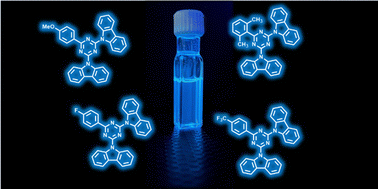 Graphical abstract: Tuning the emission of carbazole-triazine based emitters through aryl substituents: towards efficient TADF materials
