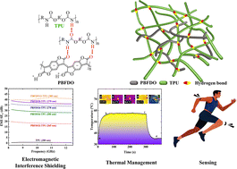 Graphical abstract: Highly conductive PBFDO-based multifunctional composite for electromagnetic interference shielding, thermal management, and sensing