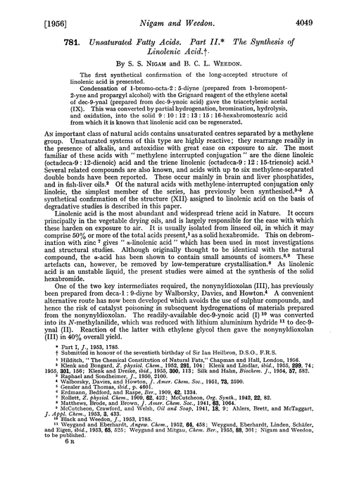 781. Unsaturated fatty acids. Part II. The synthesis of linolenic acid