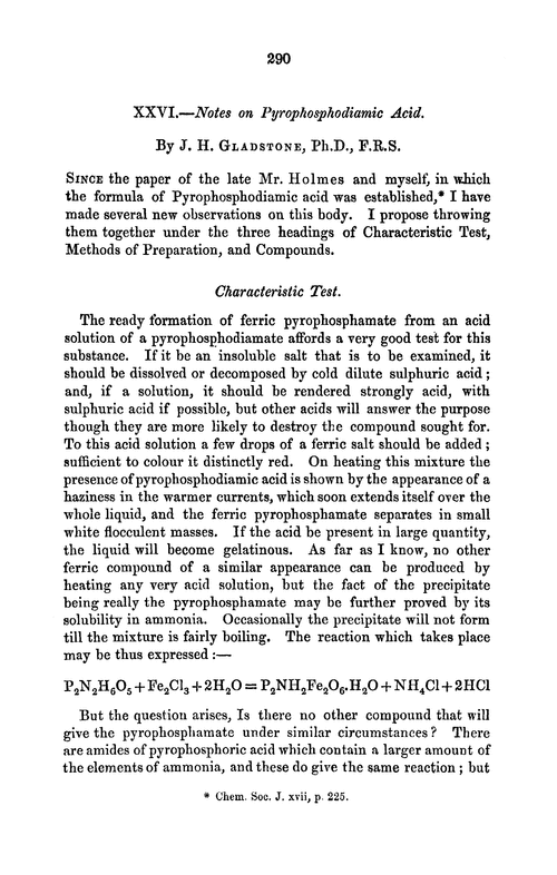 XXVI.—Notes on pyrophosphodiamic acid