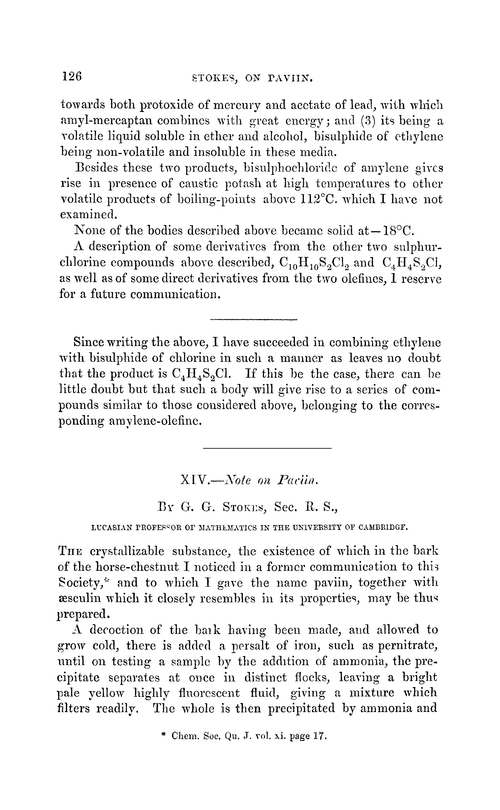 XIV.—Note on paviin
