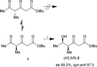 Reagents and conditions: i, 1 (20 mM), propan-2-ol 
(200 mM), NADP+ (1 mM), pH 6.5, recLBADH (360 U), 23 h, 
rt (66%).