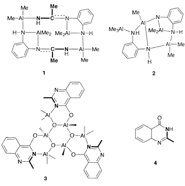 Compounds 1–4 (inserted molecules of 
acetonitrile are shown in bold).