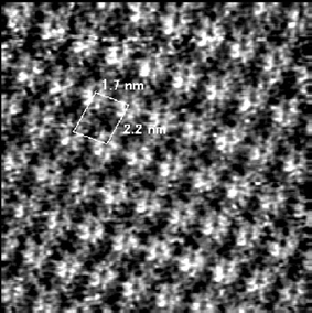 15 nm × 15 nm STM image of [Ni(C12-salen)] on HOPG.