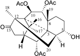 The structure of taxane 1.