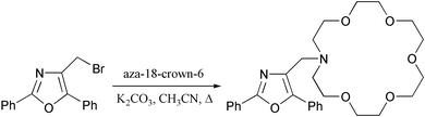 Synthesis of scintillant-tagged aza-18-crown-6 4.