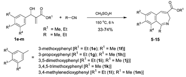 Facile one-pot synthesis of 2-benzazepine derivatives (5–15) involving novel tandem construction of C–N and C–C bonds.11