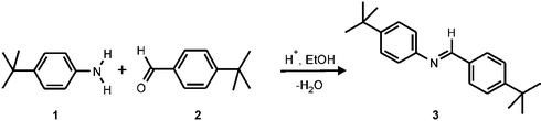 Schiff base formation reaction.