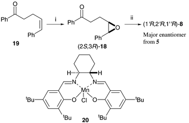 Reagents and conditions: i, NaOCl (aq), 4-PhC5H5NO, 20, CH2Cl2, 67%; ii, tBuOK, tBuOH, 43%.