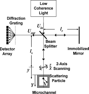 Michelson interferometer for spectral-domain Doppler optical coherence tomography.