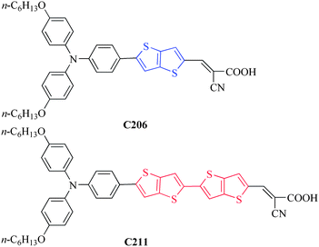 Molecular structures of the C206 and C211 photosensitizers.