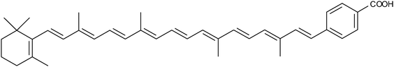 Molecular structure of 7′-apo-7′-(4-carboxyphenyl)-β-carotene.