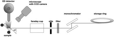 Setup of the µ-XRF measurements at BESSYII.