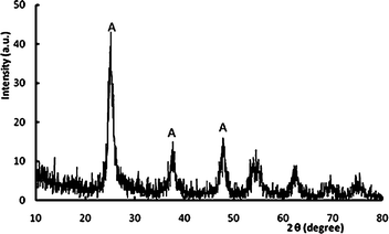 XRD pattern of N-doped TiO2 nanocatalyst calcined at 450 °C.