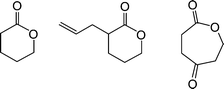 Chemical structures of lactones employed in polyesternanoparticle synthesis.