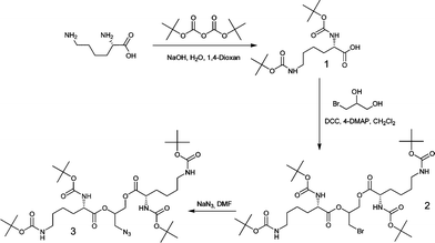 Preparation of bis-(di-Boc-l-lysine)-3-azido-1,2-propandiol