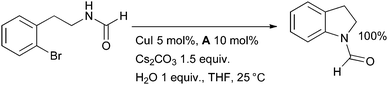 Synthesis of indolines according to Buchwald.