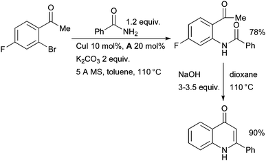 Synthesis of quinolones according to Buchwald.