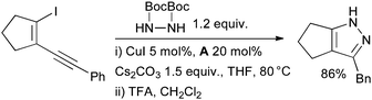 Synthesis of pyrazoles according to Buchwald.