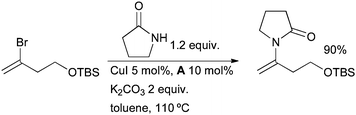 Synthesis of enamides from vinyl halides.