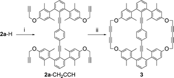 i. Propargyl bromide, DMF, Cs2CO3; ii. Cu(OAc)2·H2O, EtOH.