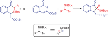 Tandem aza-benzoin/Michael reaction.