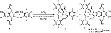 Synthesis of a pyrene-fused subphthalocyanine.