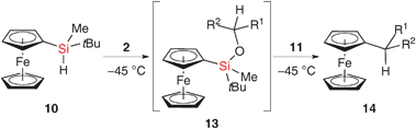 Deoxygenation—Friedel–Crafts sequence {[Ph3C]+[B(C6F5)4]− (5.0 mol%) was used to initiate the reaction}.