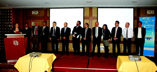 
          JAAS 25th anniversary Symposium (from left to right): Niamh O'Connor (Publisher, JAAS), Zhaochu Hu, Steven Wilbur, Tai Zhao, Lothar Rottmann, John Cantle, Steven Ray, Martin Resano, Norbert Jakubowski, Rebeca Santamaria-Fernandez, Takafumi Hirata, Ashley Townsend and Xinrong Zhang (host).