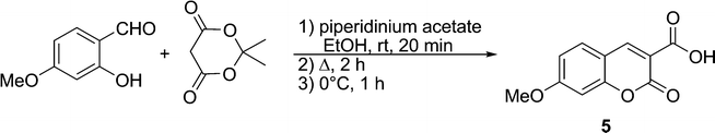 Synthesis of coumarin fluorophore 5.